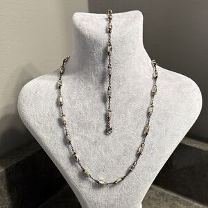 Chic Gold and Silver Necklace and Bracelet